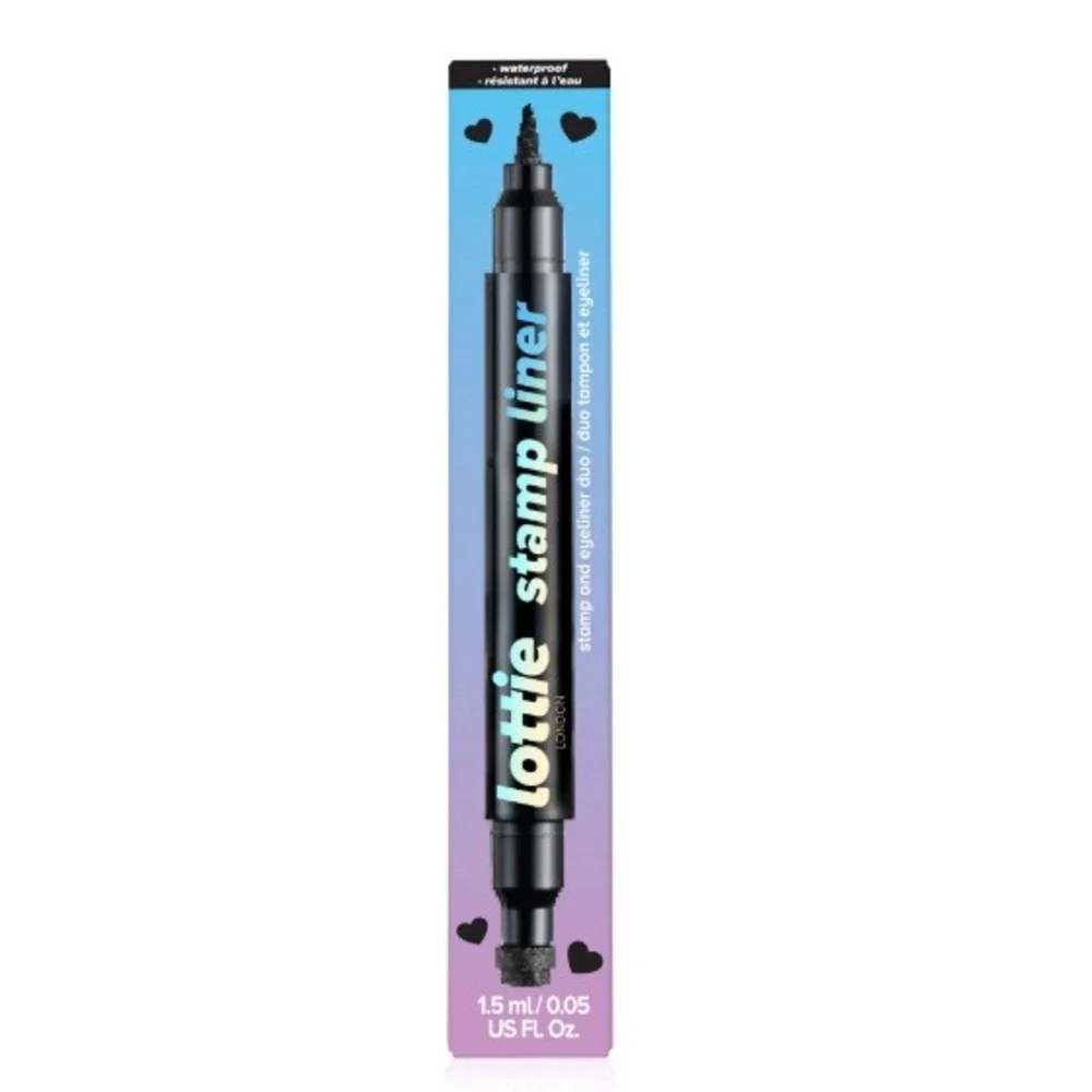 Lottie London Stamp Liner Love Edition Heart Stamp Eyeliner Duo Ultra Black